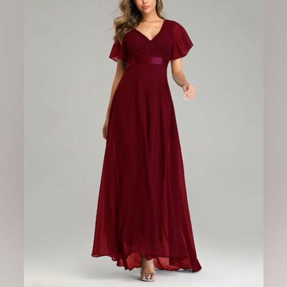 Beauty Emily Pleated Surplice Gown sz XXL - Picture 2 of 13